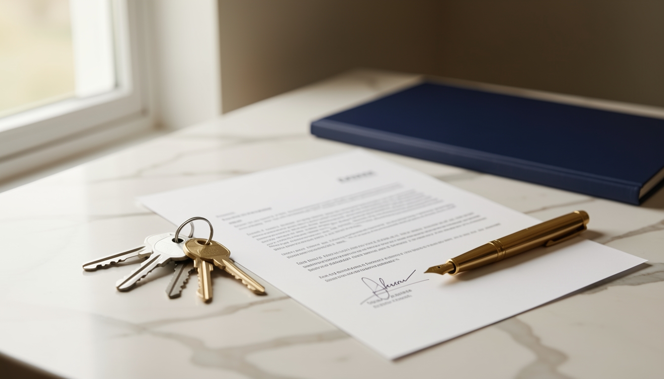 Keys and settlement documents for property purchase